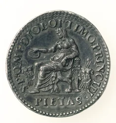 Testone de Carlos V (1500-58) Duque de Milán, grabado por Dye, 1535-56 (reverso)